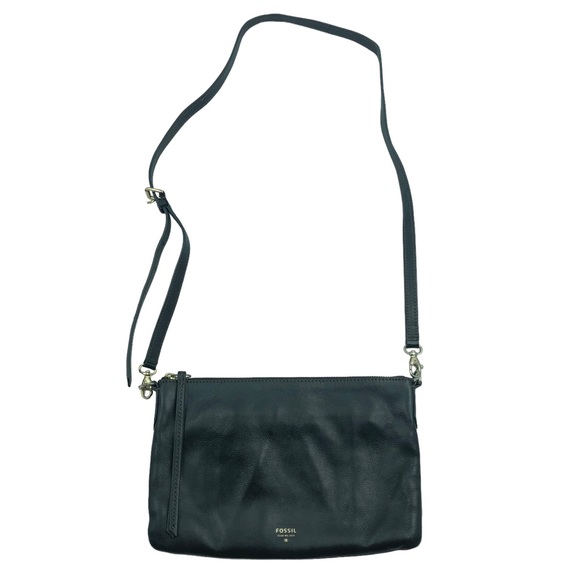 Fossil Bags Classic Fossil Black Leather Crossbody Bag Purse Sling